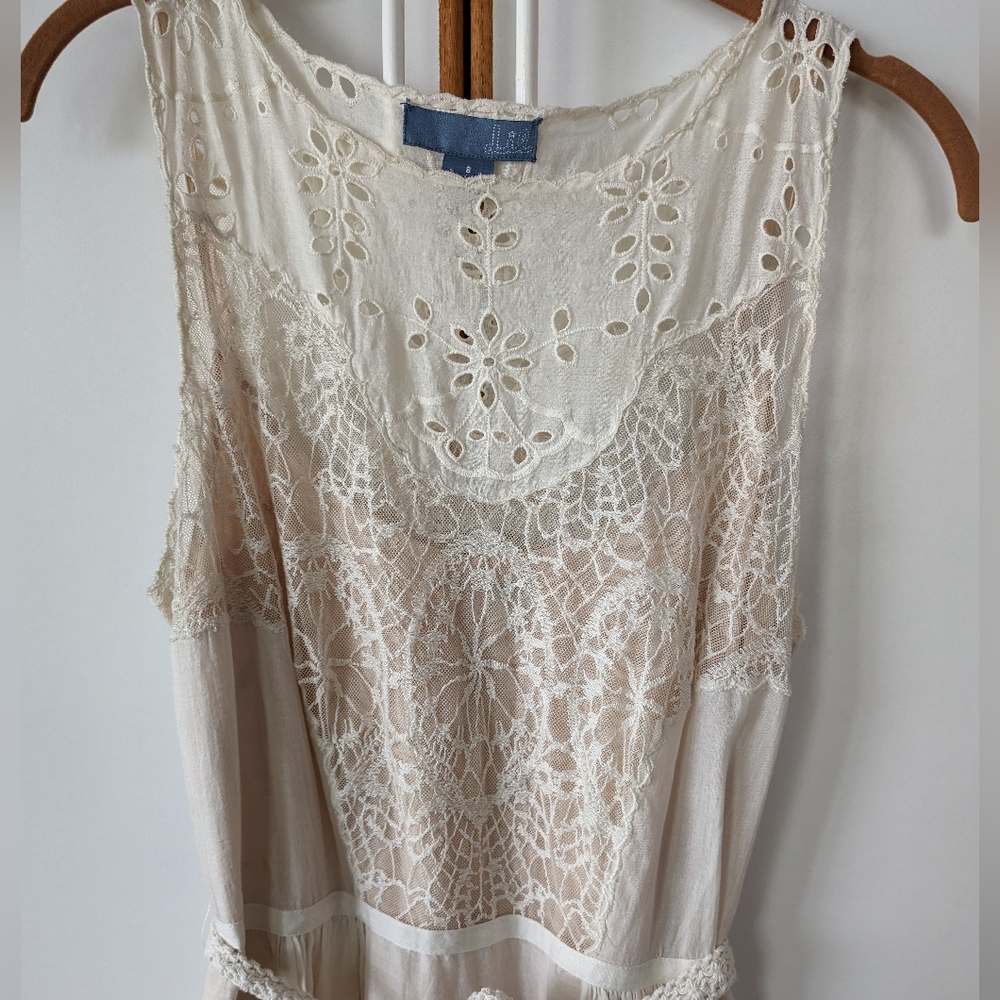 Anthropologie Lil Windward Lace Midi Dress in Cream - Picture 5 of 15